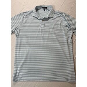Peter Millar Crown Crafted Polo Shirt Men's Size XL Blue Striped